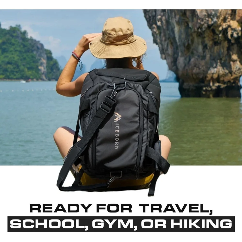 Iceborn 3-in-1 Camera Backpack Duffel 900D Waterproof‎ 19in Laptop Canon Nikon
